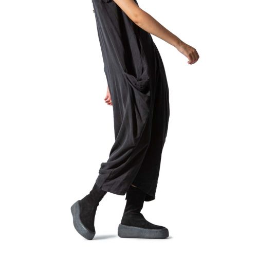 biker platform in camoscio nero 