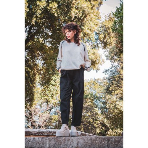 tronchetti con zeppa in pelle grigio desert