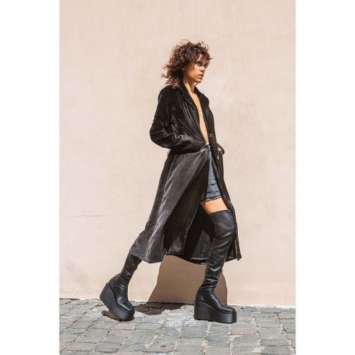 stivali cuissard con zeppa 