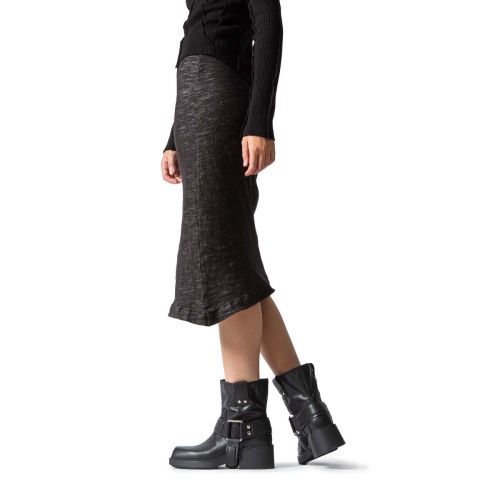 biker con gancio in metallo in pelle nera 