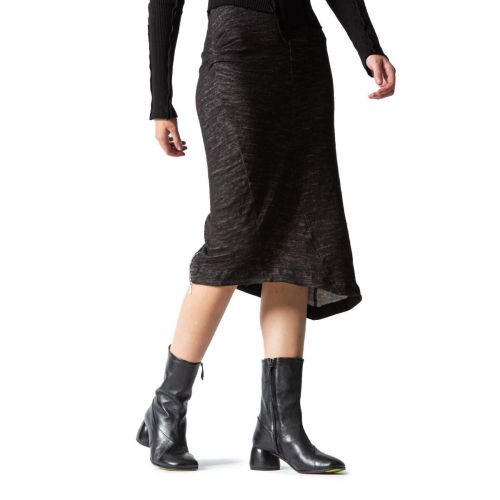 tronchetti con mezzo tacco tondo in pelle nera