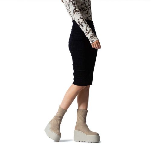 tronchetti con zeppa in camoscio safari 