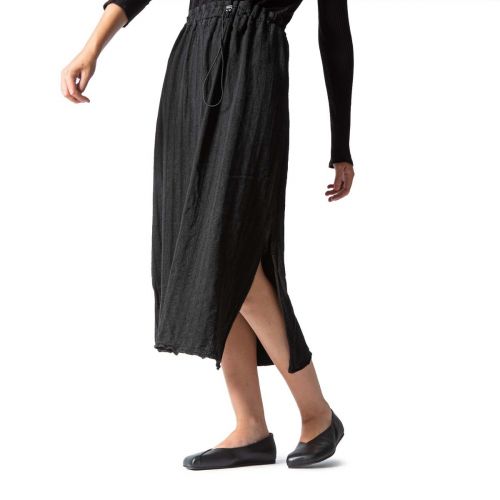 ballerina con punta quadra in pelle nera 