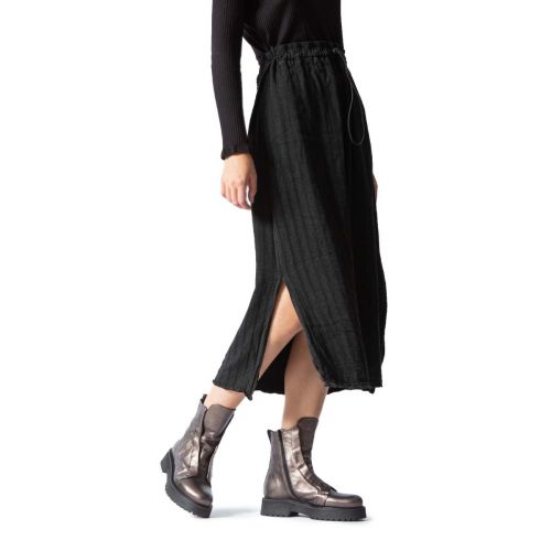 biker KUNI NO LACE in pelle laminata oxyd