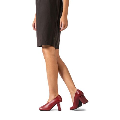 decollete in pelle rosso dark 