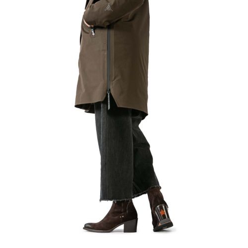 texano con doppia cerniera in camoscio marrone 