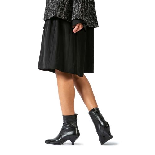 tronchetti con tacco a rocchetto in pelle nera 