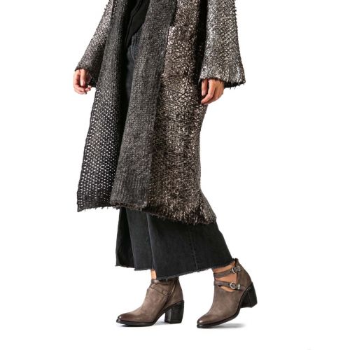 stivaletto RITHM fibbie in pelle smoke