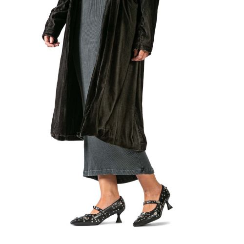 decollete borchie tacco rocchetto nero