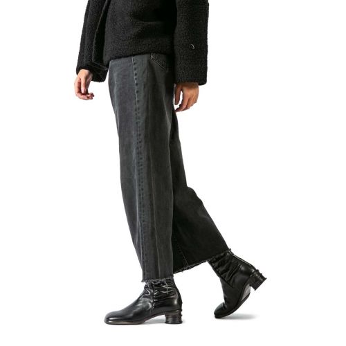 tronchetti arricciati tacco tondo nero