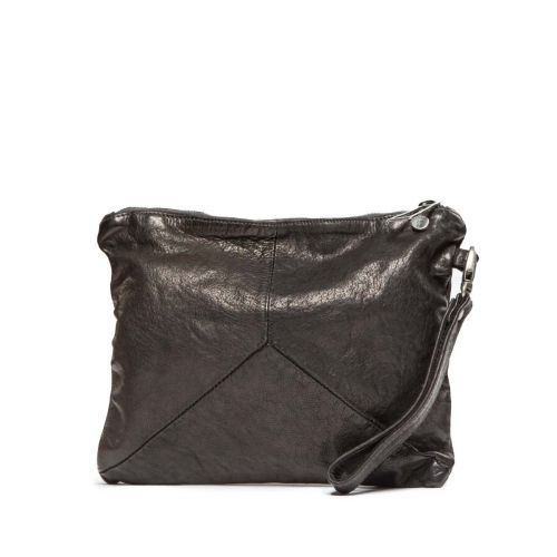clutch POLLY NEW in pelle nera 