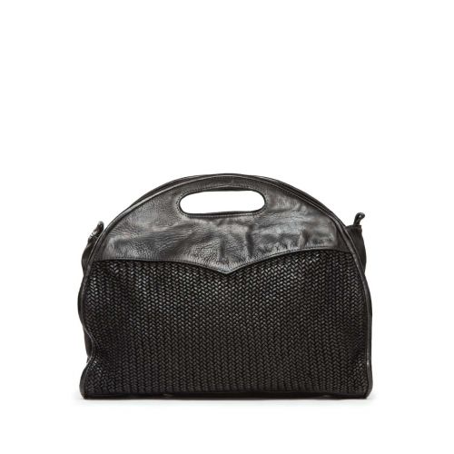 shopper GISELLA MESH in pelle nera 