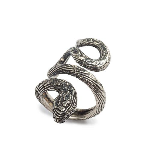 anello con serpente in argento