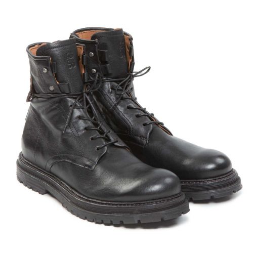 anfibi STATIC in pelle nera 