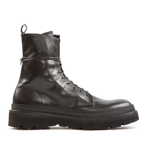 anfibio alto fondo vibram in pelle nera