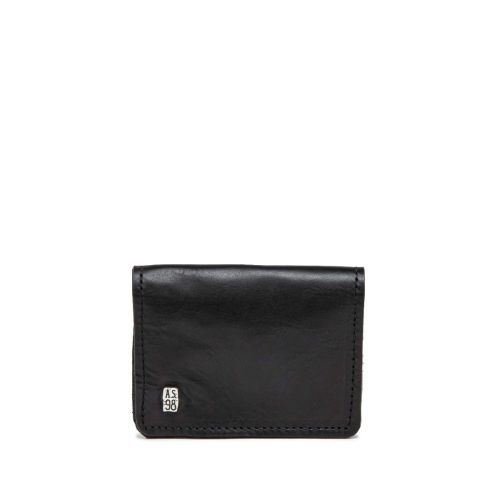 portatessere in pelle nera