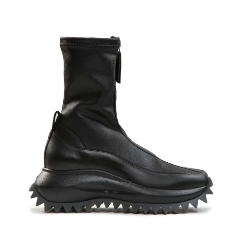 biker con cerniera frontale in pelle nera