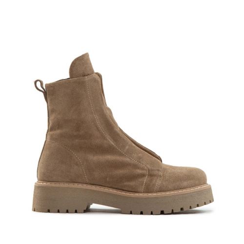 biker KUNI NO LACE in camoscio camel 