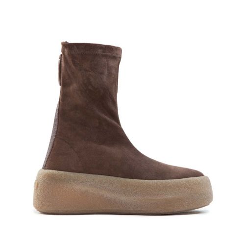 biker platform in camoscio marrone 