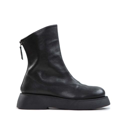 biker platform in pelle nera 