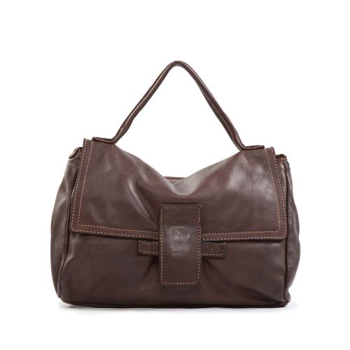 shopper MARIA in pelle testa di moro