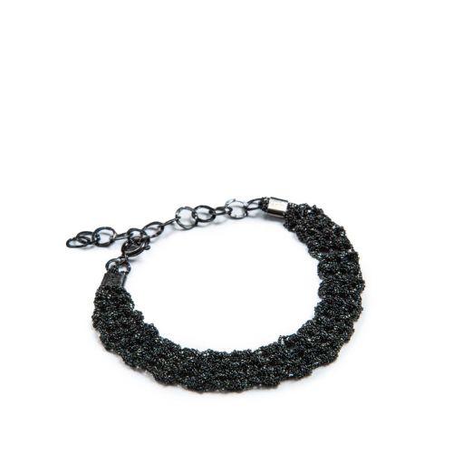 bracciale TRAMA in argento tessuto a mano 925 nero