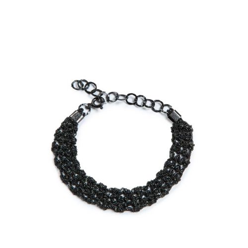 bracciale TRAMA in argento tessuto a mano 925 nero