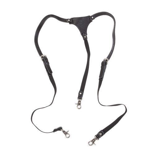 bretelle in pelle nera 