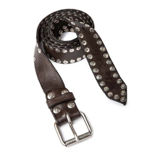 cintura con rivetti in pelle  