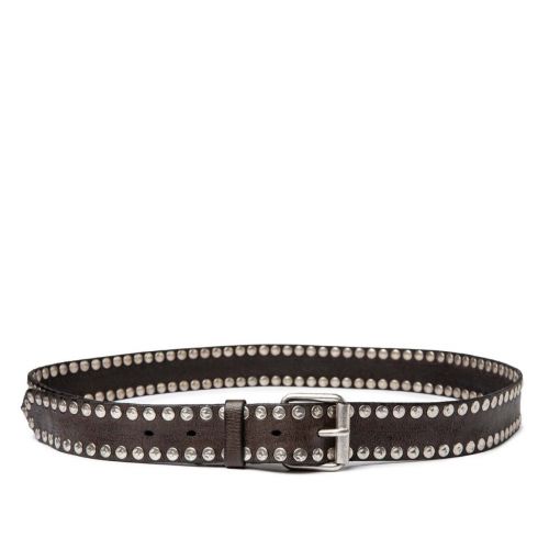 cintura con rivetti in pelle  
