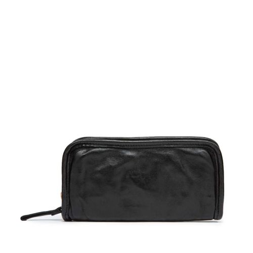portafoglio zip around in pelle nera