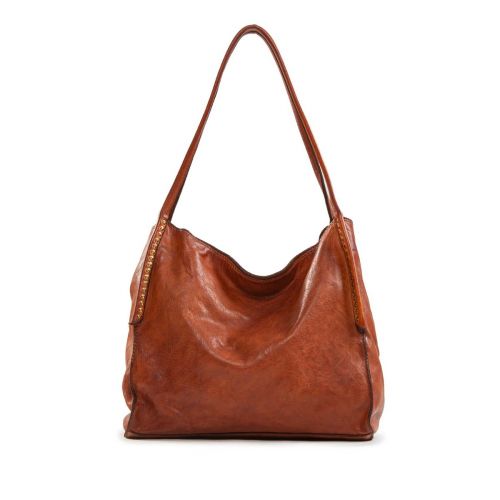 shopper VIOLA cognac con borchie