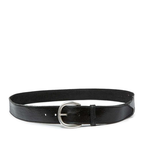 cintura in pelle tinta in capo nera 