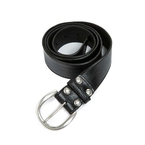 cintura in pelle tinta in capo nera 