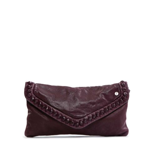 clutch NICOLE nodi in pelle amarone