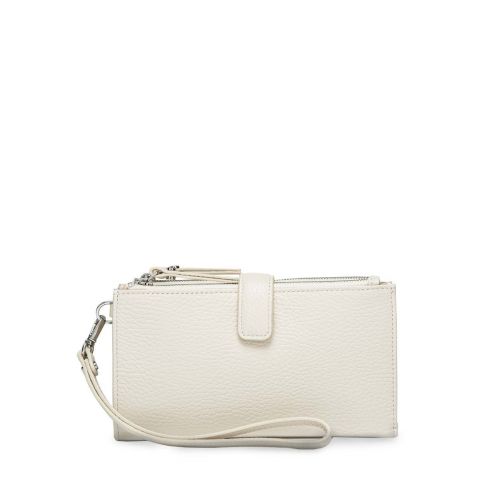 clutch portafogli in pelle bianca