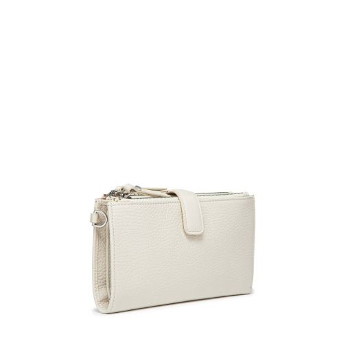 clutch portafogli in pelle bianca