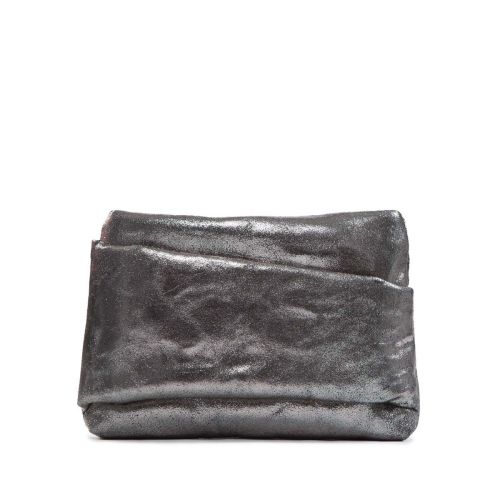 clutch TORA MINI in pelle grigio asfalt 