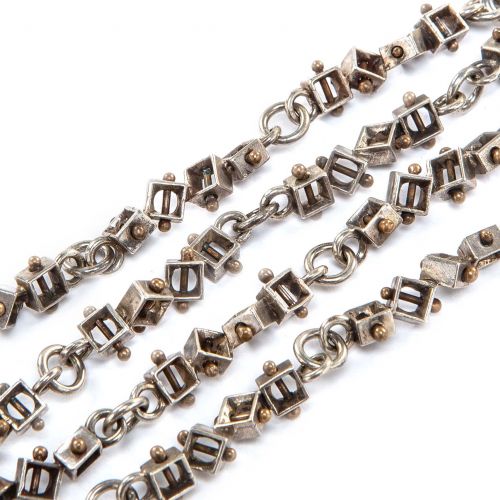 catena CUBI in argento e bronzo