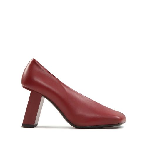 decollete in pelle rosso dark 