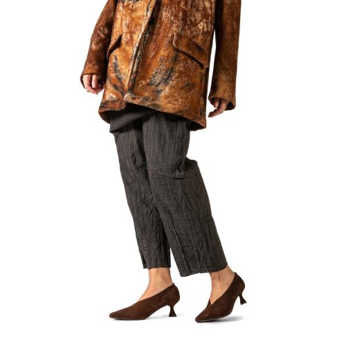 decollete SCOLLO V in camoscio marrone