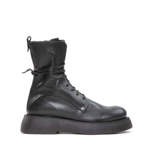 anfibi platform in pelle nera 