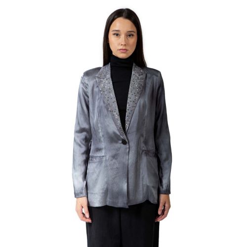 giacca in raso di seta dipinta a mano