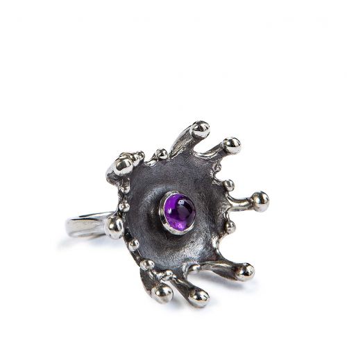 anello SPLASH in argento e ametista naturale