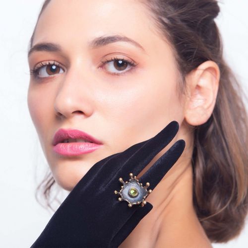 anello SPLASH in bronzo e peridot