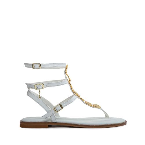 sandalo schiava in pelle bianca