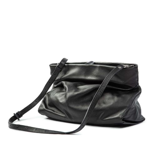 borsa clutch in pelle nera