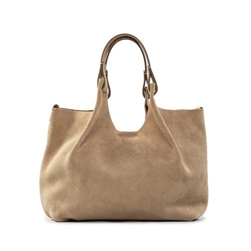 shopper DUA media in camoscio nude