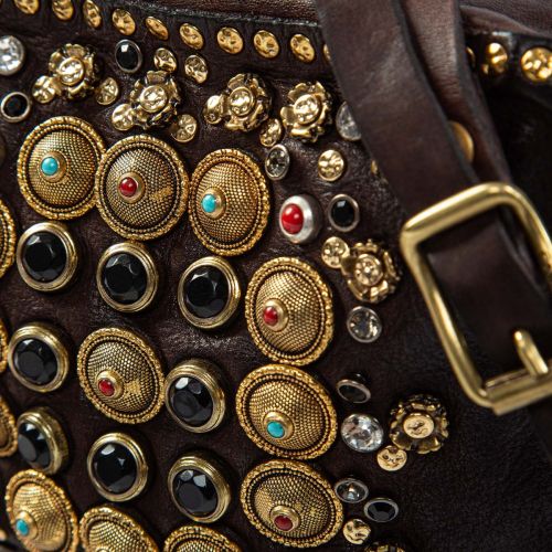 bauletto mini borchie testa di moro