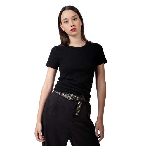 cintura con borchie in pelle nera 